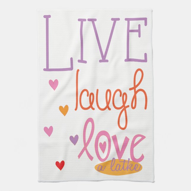 Kitchen Towel "Live Laugh Love a Latke Towel" (Vertical)