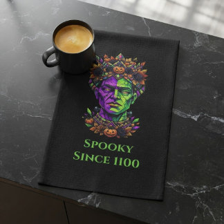 Kitchen Towel Neon Frankenstein Halloween