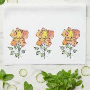 Kitchen Towel - NGA Orange Roses