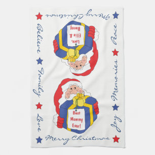 Kitchen Towel Personalize "Christmas Santa" Towel