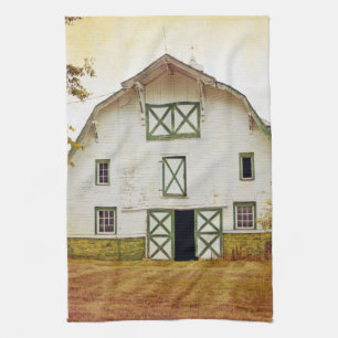 Kitchen Towel Sunset Barn Country Rustic Field Hay