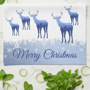 Kitchen Towel-The Deer Snowflakes Towel