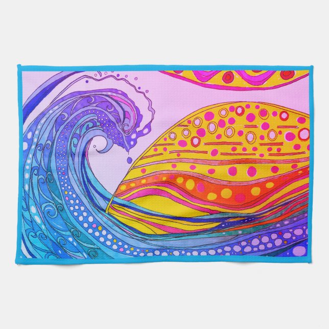 KITCHEN TOWEL "TROPICAL SUNSET"  (Horizontal)