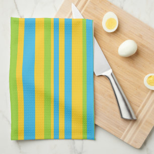 Kitchen Towel: Turquoise Yellow Green Stripes Kitchen Towel