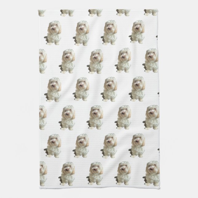 Kitchen Towel - White Havanese Dog (Vertical)