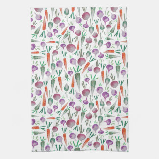 Kitchen Towel with Beet & Carrot Design