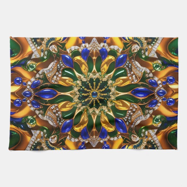 Kitchen towel with Brazil Colours Design (Horizontal)