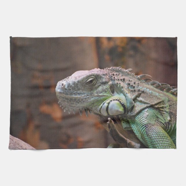 Kitchen towel with colourful Iguana lizard (Horizontal)