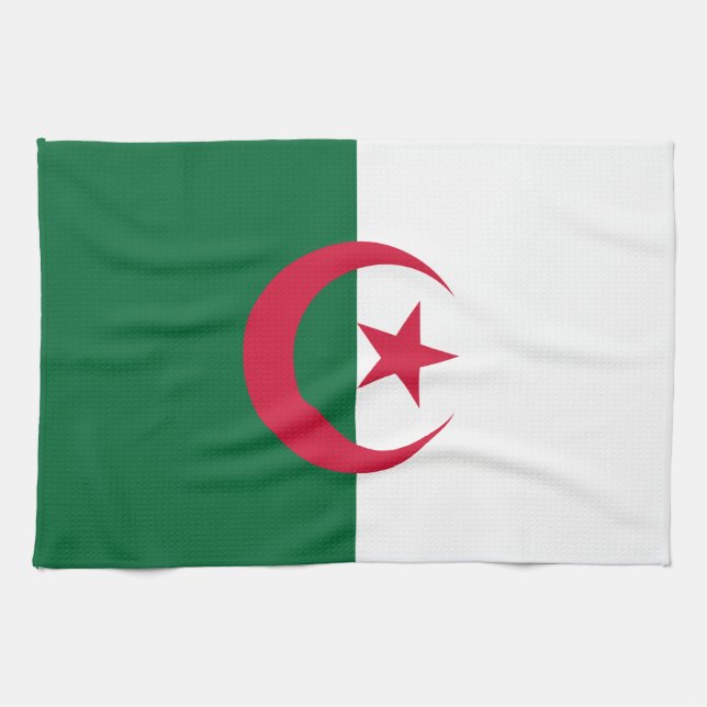 Kitchen towel with Flag of Algeria (Horizontal)
