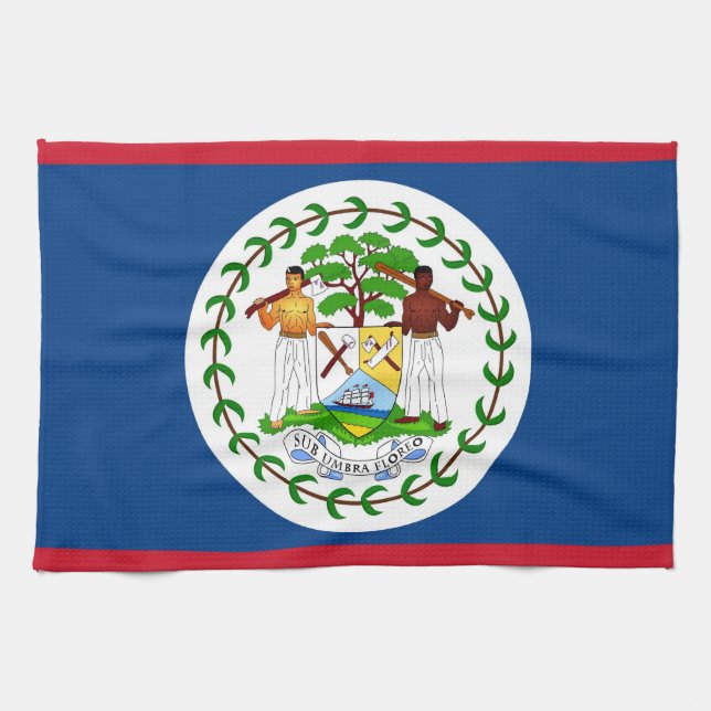 Kitchen towel with Flag of Belize (Horizontal)