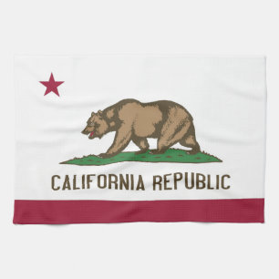 Kitchen towel with Flag of California, U.S.A.