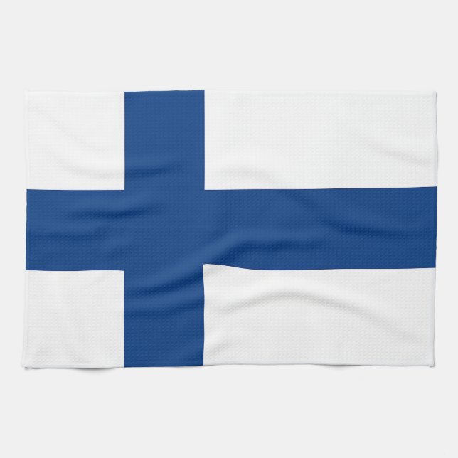 Kitchen towel with Flag of Finland (Horizontal)