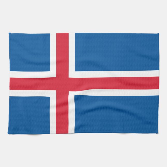 Kitchen towel with Flag of Iceland (Horizontal)