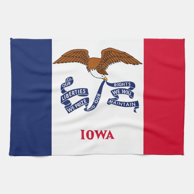 Kitchen towel with Flag of Iowa, U.S.A. (Horizontal)
