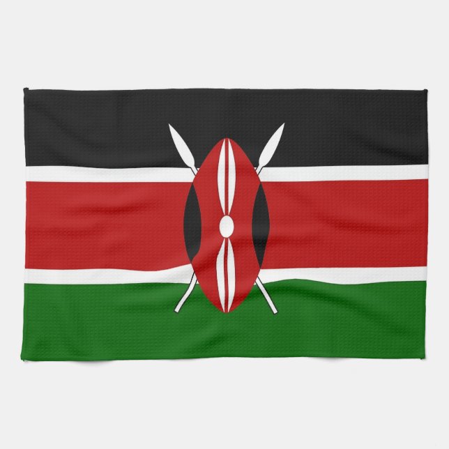 Kitchen towel with Flag of  Kenya (Horizontal)