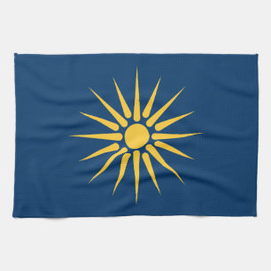 Kitchen towel with Flag of Macedonia, Greece