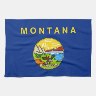 Kitchen towel with Flag of Montana, U.S.A.