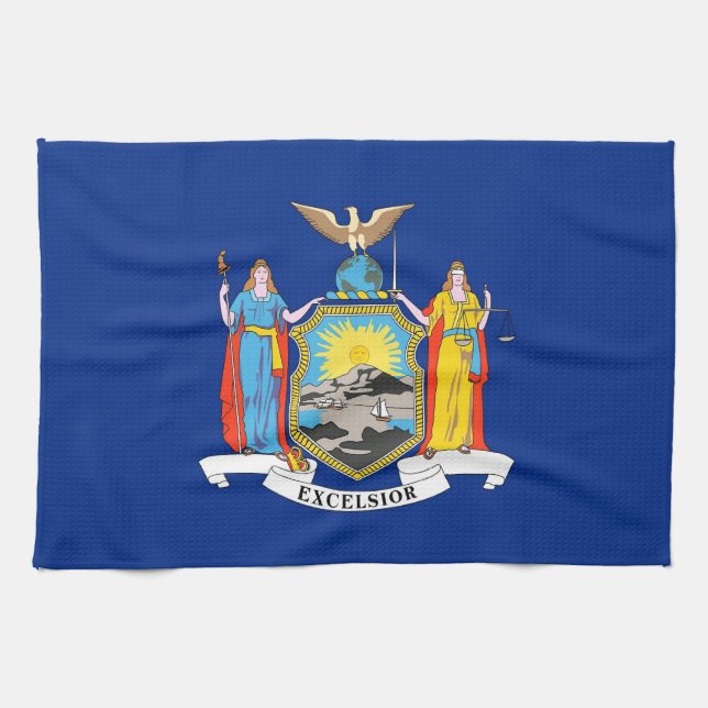 Kitchen towel with Flag of New York, U.S.A. (Horizontal)
