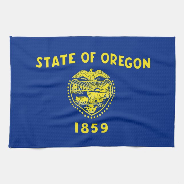 Kitchen towel with Flag of Oregon, U.S.A. (Horizontal)