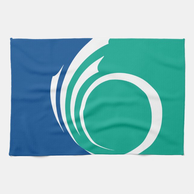 Kitchen towel with Flag of Ottawa, Canada (Horizontal)