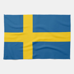 Kitchen towel with Flag of Sweden