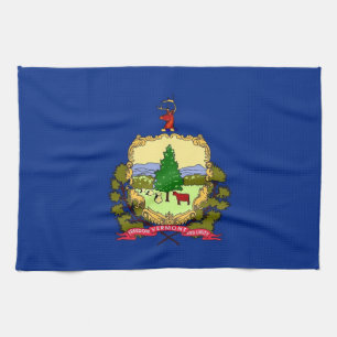 Kitchen towel with Flag of Vermont, U.S.A.