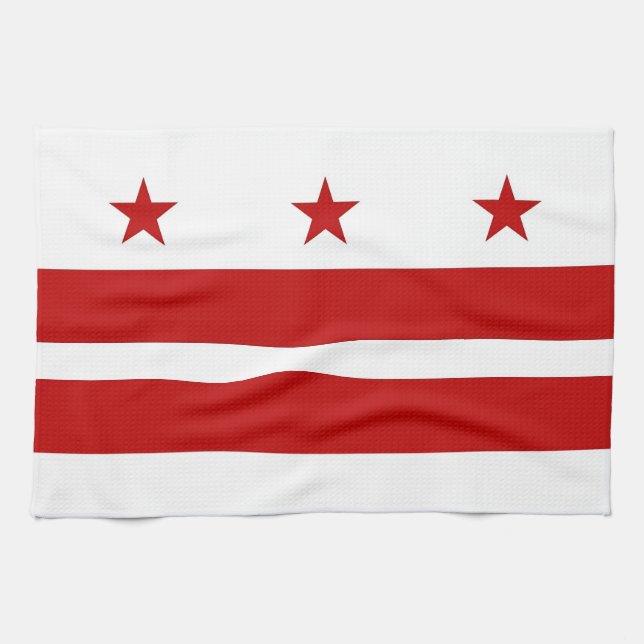 Kitchen towel with Flag of Washington D.C., U.S.A. (Horizontal)