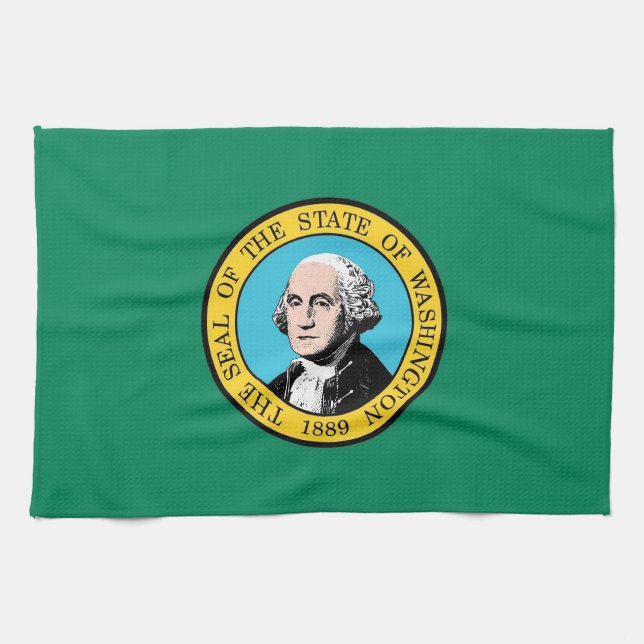 Kitchen towel with Flag of Washington, U.S.A. (Horizontal)