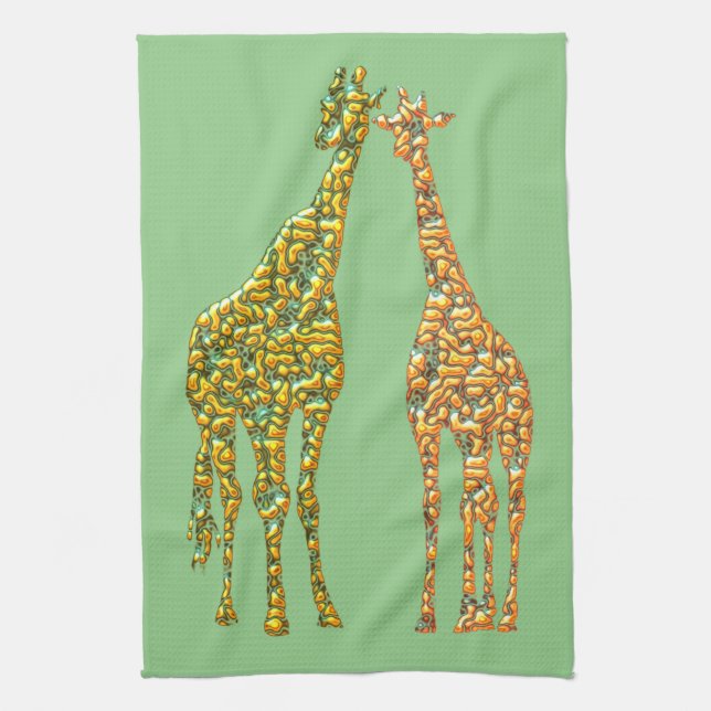 Kitchen Towel with Giraffe - Your Colour (Vertical)