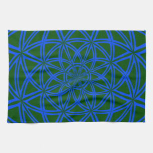 Kitchen towel with green blue Abstract Design