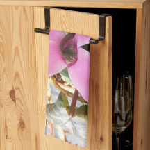 Kitchen towel with real flower.