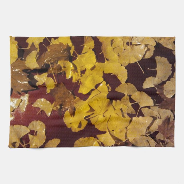 Kitchen Towel with yellow leaves (Horizontal)