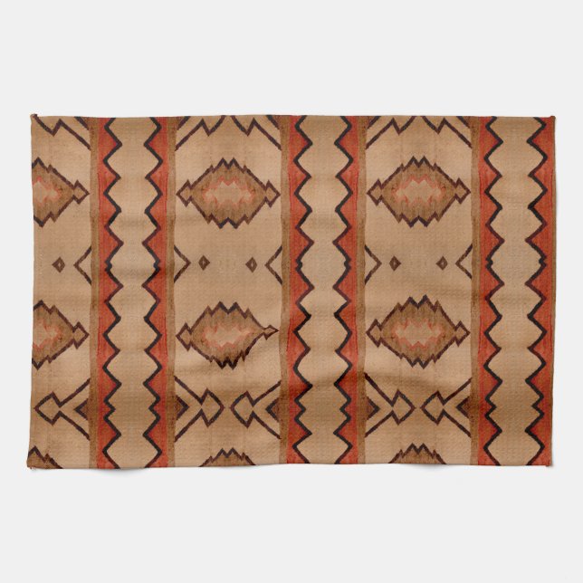 Kitchen towel woven rug design southwest western (Horizontal)