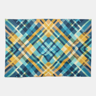 Kitchen Towel Yellow Plaid Design