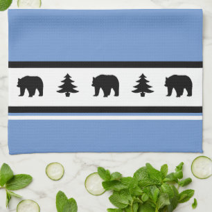Kitchen Towel-Yellowstone Lodge 3 Bear and Trees Towel
