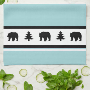 Kitchen Towel-Yellowstone Lodge 3 Bear and Trees Towel