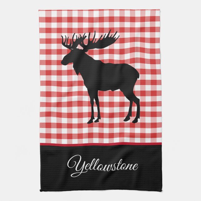 Kitchen Towel-Yellowstone Moose Kitchen Towel (Vertical)