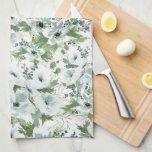 Kitchen Towels<br><div class="desc">Watercolour anemone florals,  light blue,  green hues.</div>
