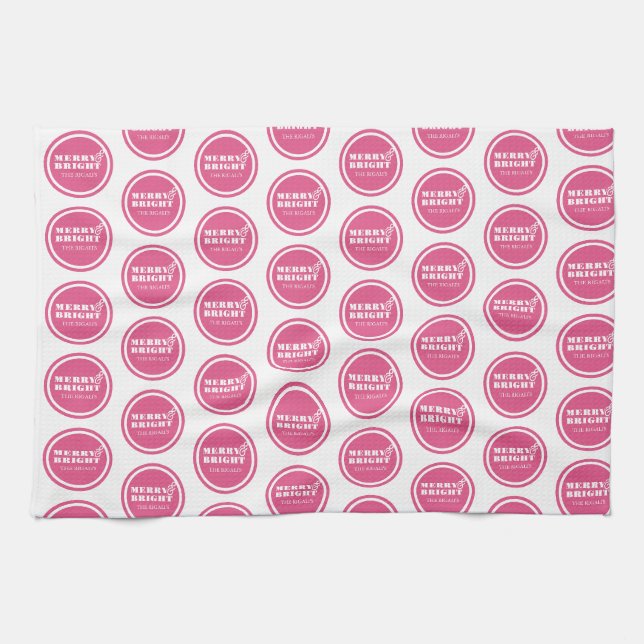 Kitchen Towels Personalized Merry & Bright (Horizontal)