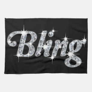 kitchen towl featuring faux diamond bling design towel