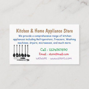 Kitchen utensil cartoon illustration business card
