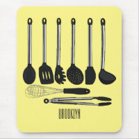 Kitchen utensil cartoon illustration