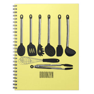 Kitchen utensil cartoon illustration  notebook