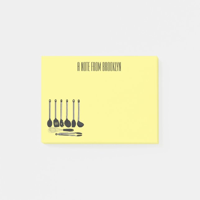 Kitchen utensil cartoon illustration  post-it notes (Front)