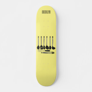 Kitchen utensil cartoon illustration skateboard