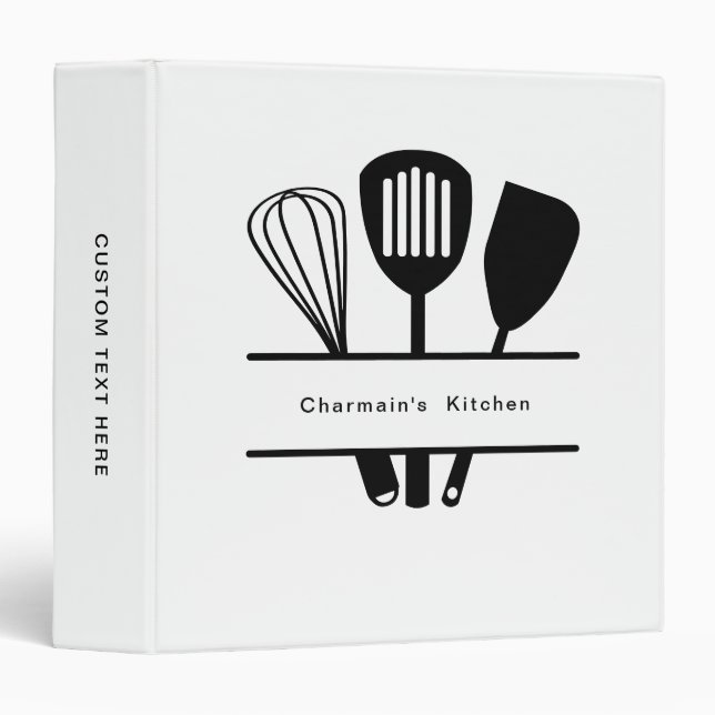 Kitchen Utensil White Black Binder (Front/Spine)