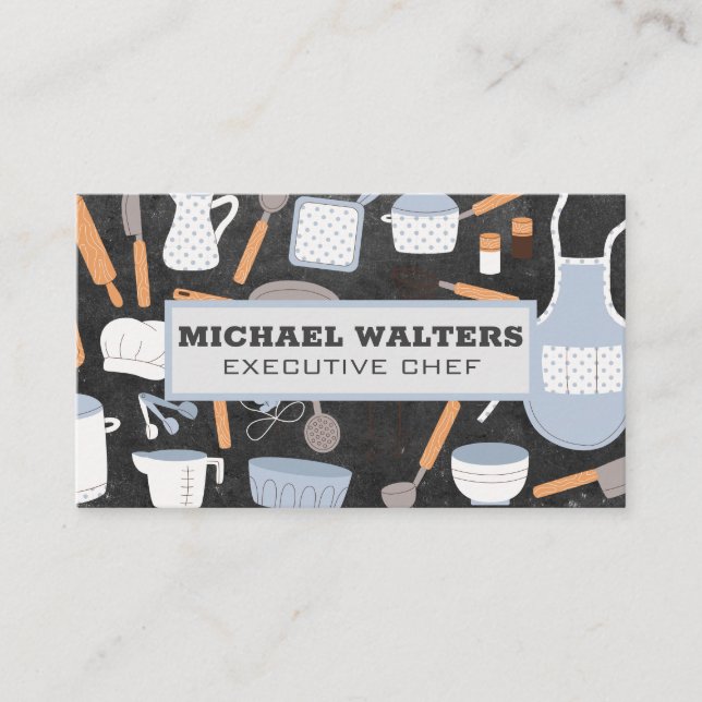 Kitchen Utensils | Cooking | Chef Business Card (Front)