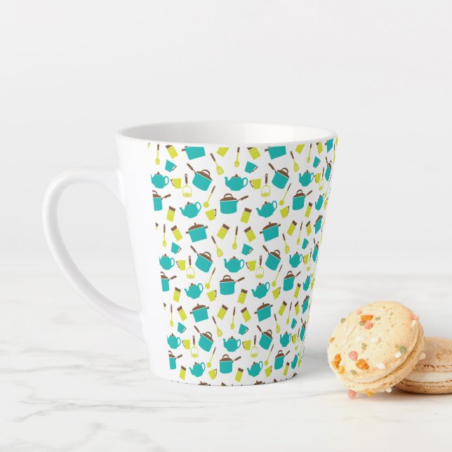 Kitchen Utensils, Cookware, Cutlery, Kitchenware Latte Mug (In Situ)