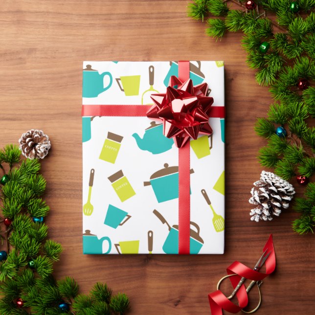 Kitchen Utensils, Cookware, Cutlery, Kitchenware Wrapping Paper (Holiday Gift)