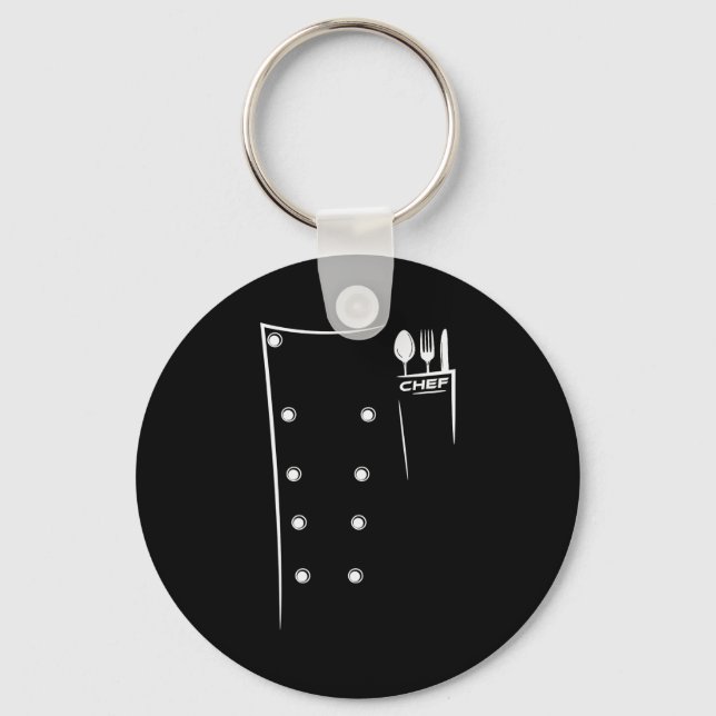 Kitchen Utensils Design Chef Culinary Outfit  Keychain (Front)